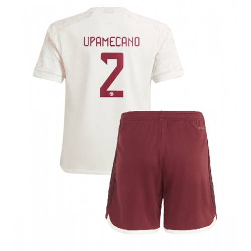 Otroški Nogometni dresi Bayern Munich Dayot Upamecano #2 Tretji 2023-24 Kratek Rokav (+ Kratke hlače)